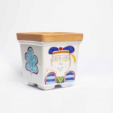 Vaso Porta Pianta Folk marinaio de simone pottery VSPQPES Vaso Porta Pianta Folk marinaio de simone pottery VSPQPES